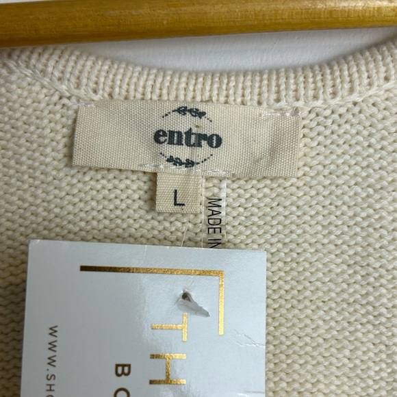 NWT Entro L Cream Cherry Embroidered Knit Tank Top Casual Coquette Barbiecore - Picture 6 of 11